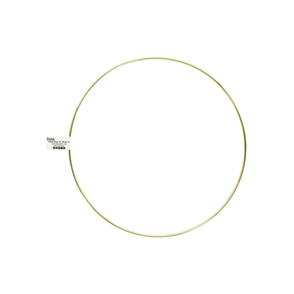 Essentials By Leisure Arts Metal Ring 14" Brass – Wreath Frame, Macrame Hoop, Brass Craft Ring for DIY Projects, Floral Arrangements, Wall Decor, and Handmade Crafts