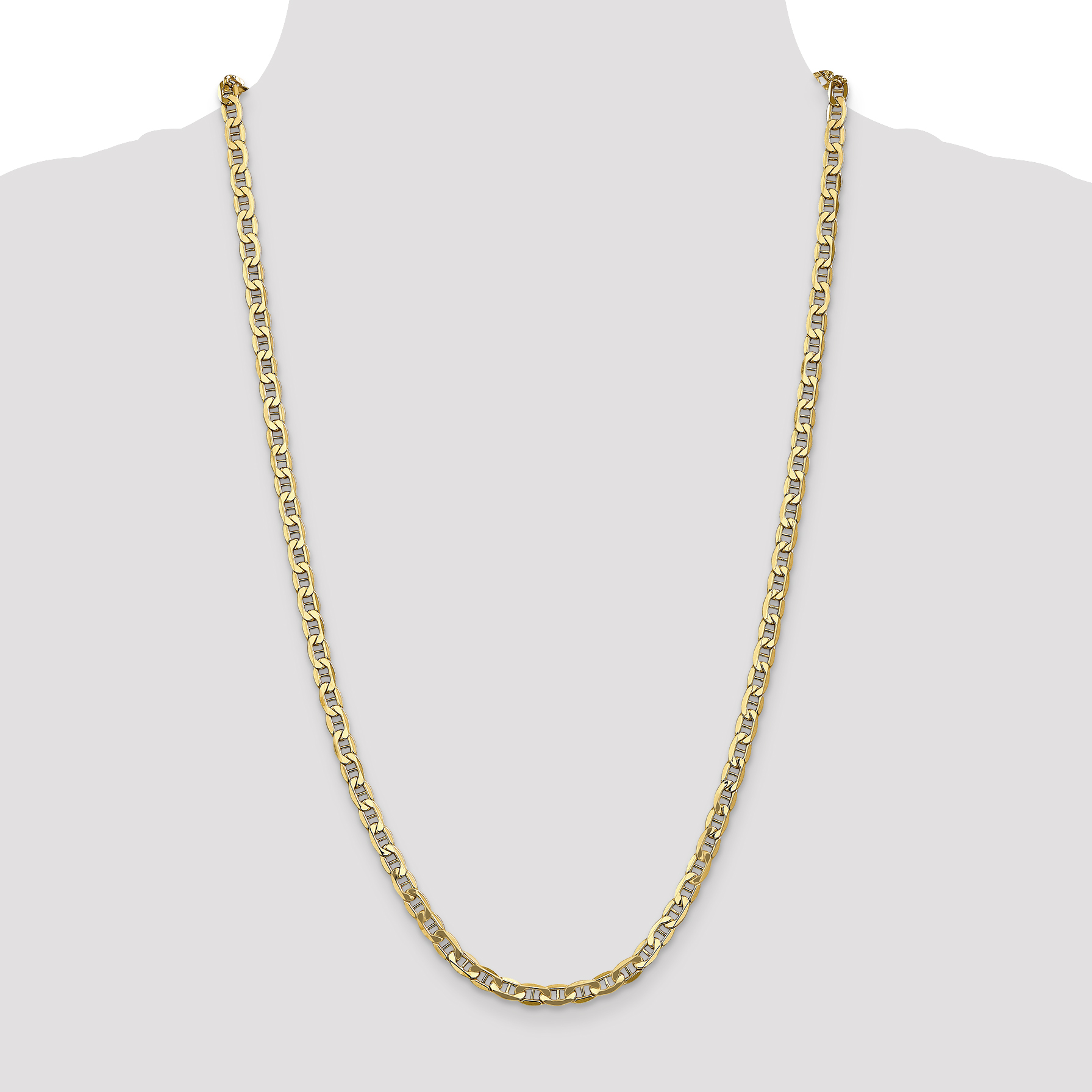 Primal Gold 14 Karat Yellow Gold 4.75mm Semi-Solid Anchor Chain - image 3 of 7