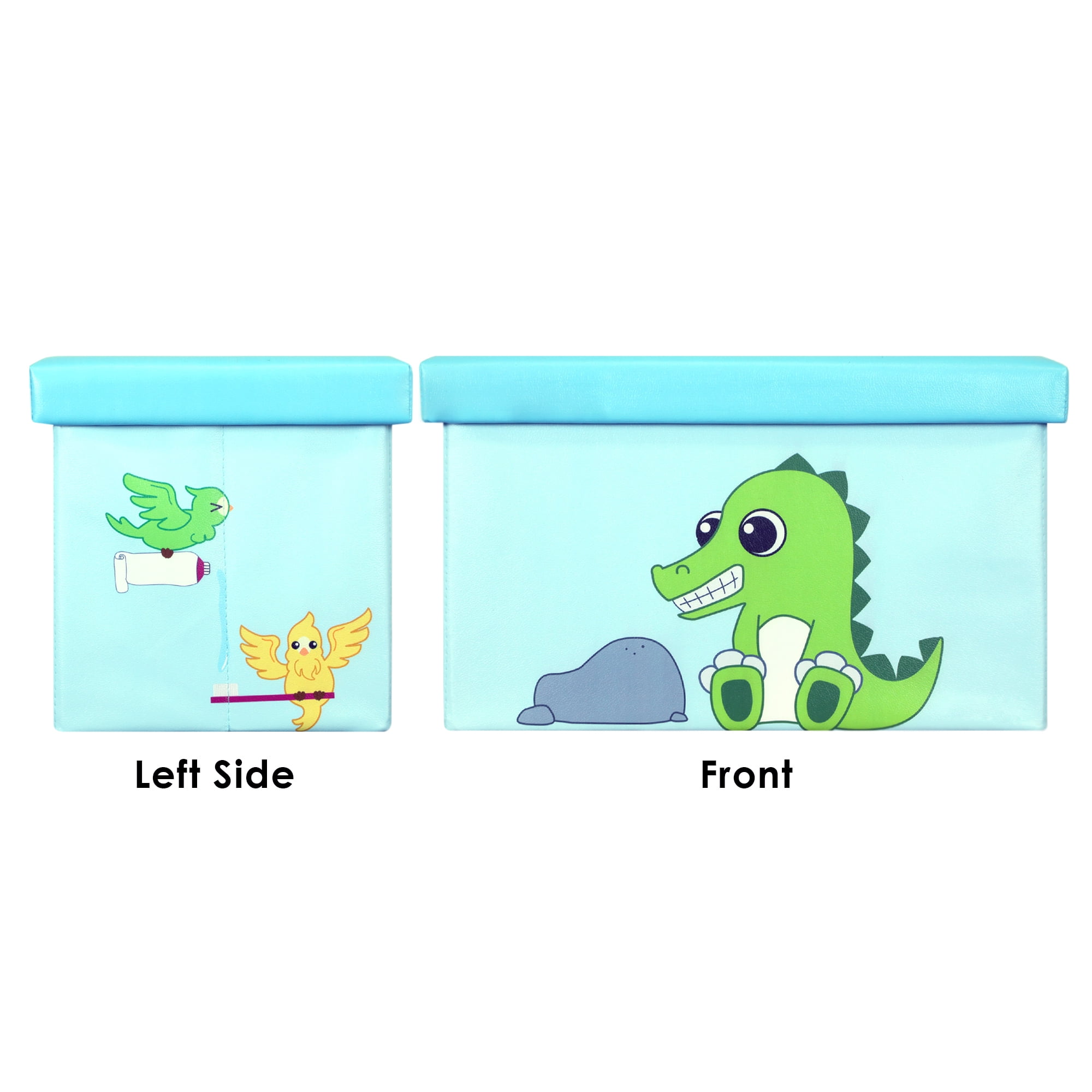 Otto & Ben Children 20" Crocodile and Bird Toy Wood Storage Chest, Multi-color