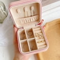 thumbnail image 4 of Dengjunhu Small Jewelry Box, Travel Portable Jewelry Case for Ring, Pendant, Earring, Necklace, Bracelet Organizer Storage Holder Boxes(Pink/Mint Green/Black/White), 4 of 7