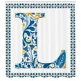 thumbnail image 3 of Ambesonne Letter L Shower Curtain, Capital L Traditional, 69"Wx75"L, Blue Yellow Orange, 3 of 3