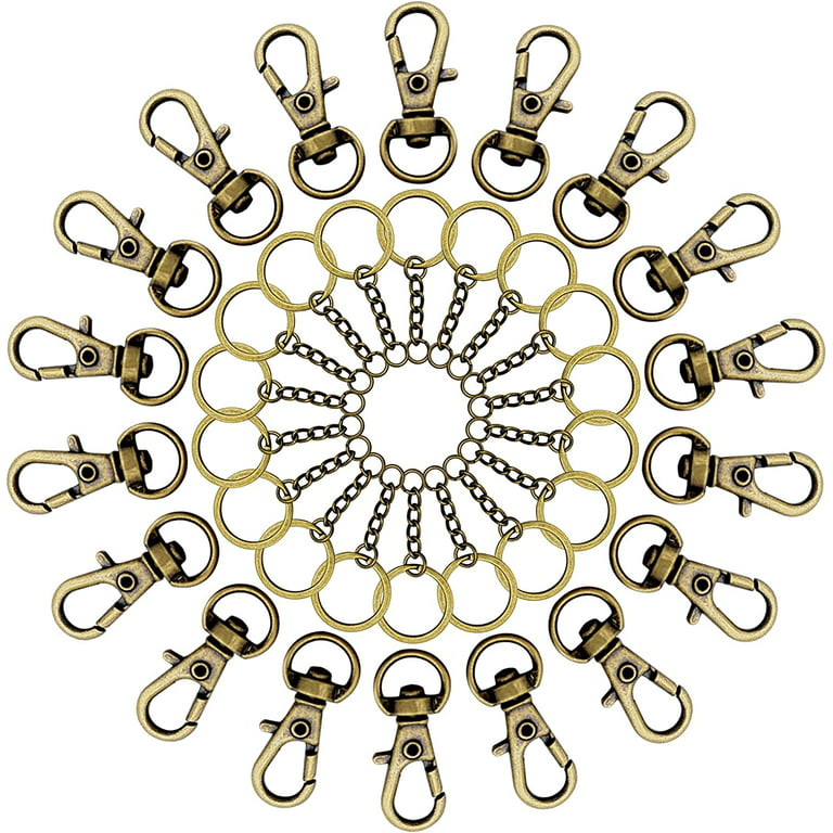 240Pcs Swivel Snap Hooks with Key Chain Rings Premium Keychain