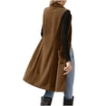 thumbnail image 6 of FchengtaiS Womens Corduroy Long Vest Double Breasted Sleeveless Blazer Jackets Business Casual Fall Outerwear Outfits with Pockets, 6 of 6