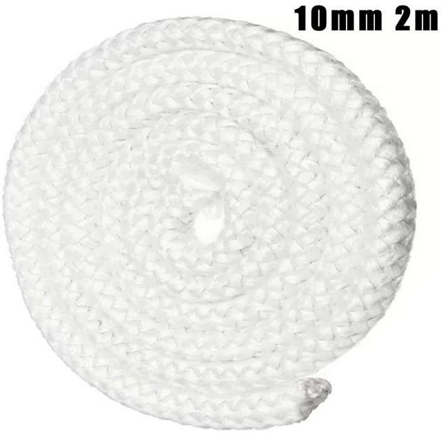 Luckyn 10mm Fiberglass Stove Fire Rope Furnace Door Firedoor Rope,Hightemperature Fireproof Sealing Rope,Wood Burning Stove 2m Length Log Burner Door Seal