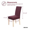 thumbnail image 3 of Deconovo - Funda de silla de comedor de punto jacquard, elástica, lavable y extraíble, de licra, para banquetes, juego de 6, color vino, 3 of 7