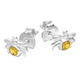 thumbnail image 2 of Cute Petite Spider Yellow CZ .925 Silver Stud Earrings, 2 of 4