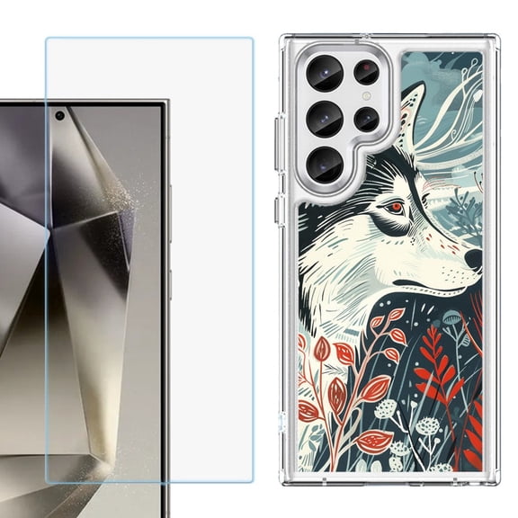 Phone Case for Samsung Galaxy S26 Ultra, with Screen Protector, by OneToughShield - Calm Husky