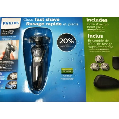 Philips Wet Dry Electric Shaver Series 5000 Includes Extra Shaving Head Pack (NEW Box may be damaged)