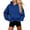 Blue, variant on Vivianyo HD Women's Cropped Pullover Hoodie, Long Sleeve Casual Crop Sweatshirt for Women Fall Coat, Women's Blue, Sizes S-2XL