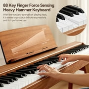 TERENCE P37 Digital Piano 88 Key Weighted Keyboard, Full-Size Keyboard Piano for Beginners, Electric Piano with Stand