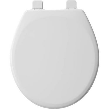Mayfair Lannon Round Enameled Wood White Slow-Close Adjustable Toilet Seat