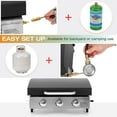 Sophia & William 3Burners Gas Griddle Portable Flat Table Top BBQ