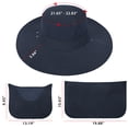 thumbnail image 5 of Loritta Wide Brim Sun Hat for Men/Women Fishing Hats UPF50+ Multifunction Sun Protection Visor Navy Blue, 5 of 6