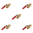 thumbnail image 3 of mmirethe Divers Type Robinet à Tournant Sphérique Fileté Robinet à Tournant Sphérique MM 12mm Rouge 5Set, 3 of 6