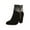 Black, variant on Fesfesfes Women Boots High Heel Chunky Heels Dress Ankle Boots Rhinestone Short Boots Women's Wedding Boots