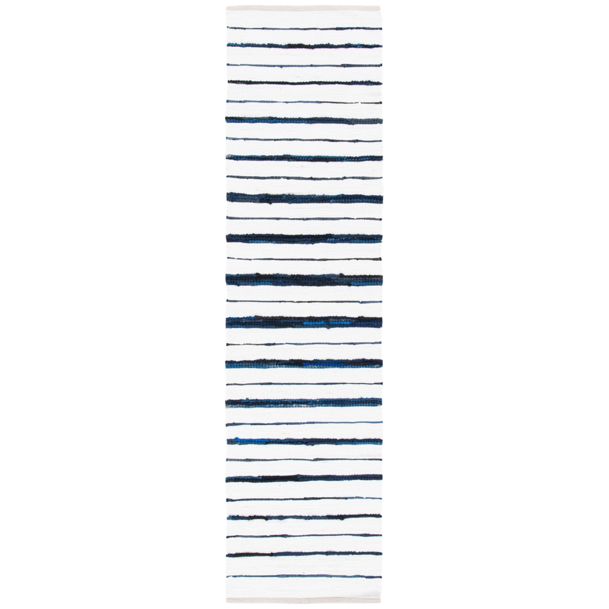 SAFAVIEH Montauk Rowena Striped Runner Rug, Navy/Ivory, 2'3" x 9'
