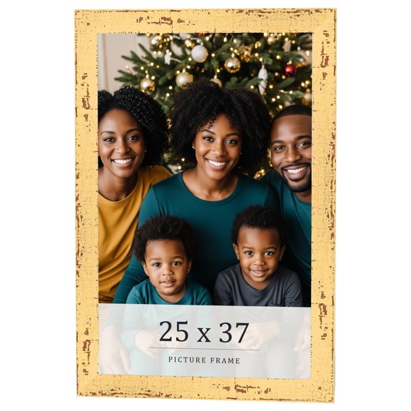 25x37 Frame Yellow Real Wood Picture Frame Width 1.25 inches | Interior Frame Depth 0.5 inches |