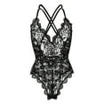 thumbnail image 4 of Gibobby Conjunto Lencería Tanga Y Bralette Bragas de satén para mujer, sexy, con costuras de cinta, sin espalda, lencería erótica(Negro, G), 4 of 5