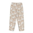 thumbnail image 5 of Naloa White Goose Print Women’s Ultra-Soft Comfy Pajama Lounge Pants with Pockets & Drawstring, 5 of 8