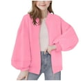 thumbnail image 2 of ZOYOEN Girls Oversized Track Jacket- Casual Long Sleeve Zip UP Lightweight Fall Jacket with Pockets Pink Size 5, 2 of 3