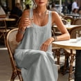 thumbnail image 7 of PRINxy Women's Sleeveless U Neck Linen Maxi Dress with Pockets Boho Flowy Long Dress for Summer Beach Vacation Daily Casual Wear Gray XXL, 7 of 7