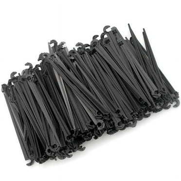 Irrigation Drip Support Stakes 1/4 inch Tubing Hose for Vegetable Flower Beds Black 200 Pack