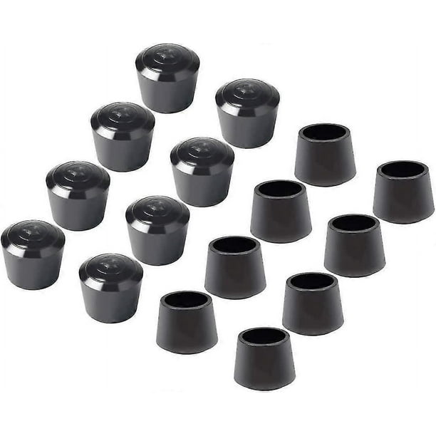16 Pack Chair Protector Caps, Chair Leg Cap Rubber Chair Leg Protector Caps, Inner Diameter - 7/8 Inch / 22 Mm, Black