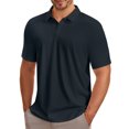 thumbnail image 4 of Puli Men's Short Sleeve Stand Collar Golf Polo 3-Snap 4-Way Stretch Moisture-Wicking Quick Dry, 4 of 8