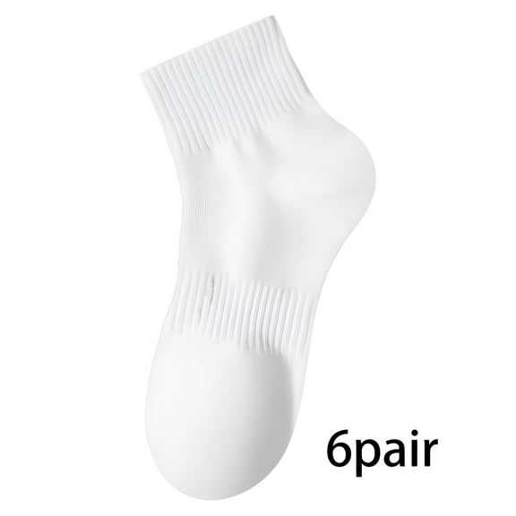 TELOLY 6Pairs Crew Socks for Women9-13Socks Men Men's Socks ,White