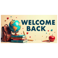 thumbnail image 2 of LUUFILx Welcome Back School Bus Crayons Art Welcome Banner Backdrop Decorations Classroom Event Party Supplies Background School Supplies Photography Props, 2 of 8