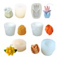thumbnail image 2 of Techinal 3D Flower Shape Candle Mold Silicone Soap Making Mould Fondant Cake Chocolate Decorating DIY Baking Tools, 2 of 16