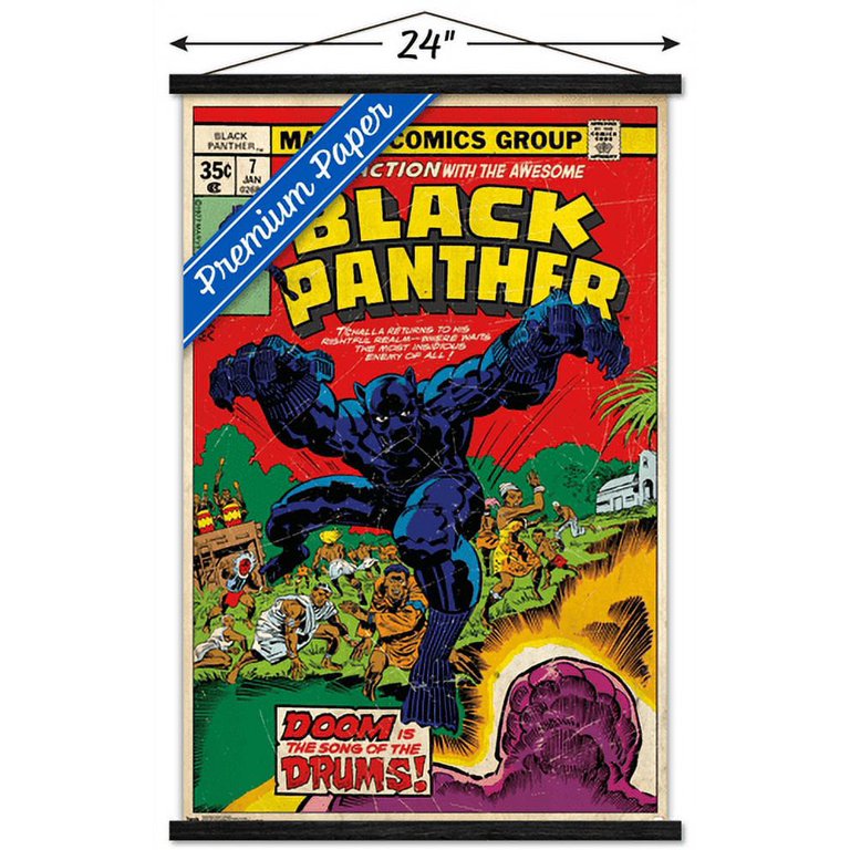 Marvel Comics - Black Panther - Cover #7 Wall Poster with Wooden