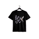 thumbnail image 1 of Women's casual t-shirt printed with lavender hummingbird motif, black crewneck top, machine washable, all-season comfortable, regular fit, women's t-shirt, comfortable clothing, fun design, loose fit, 1 of 6