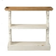 thumbnail image 2 of GZXS Console Table, 3-Tier Sofa Table Natural Wood Shelf Tray, 35.5" French Country Farmhouse Hallway Table for Entryway, Living Room, Distressed White, 2 of 6
