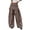 Coffee, variant on Womens Harem Pants Layered Wrap Waist Oversized Pockets Relaxed Balloon Leg Trousers Everyday Boho Harem Pants