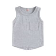 thumbnail image 1 of Franhais Baby Boys Tank Top, Sleeveless Crew Neck Solid Color Tops with Pocket Summer Clothes 6M-4T, 1 of 8