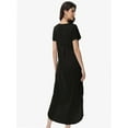 thumbnail image 5 of Women's V-Neck Casual Loose Short Sleeve Long T-Shirt Dress Split Maxi Dress with Side Pocket, 5 of 6