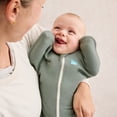thumbnail image 6 of Love to Dream Swaddle Up Baby Sleep Sack, Arms Up Design, Sleep Nearly 2x Longer, Twin Zipper, Cotton, Medium 13-19 lbs, 1.0 TOG, Deep Olive, 6 of 13