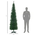 thumbnail image 6 of Christmas Tree HOMCOM 7' Artificial Pencil Christmas Tree, Slim Xmas Tree with 499 Realistic Branch Tips and Plastic Stand, Green,Flocked Christmas Tree, 6 of 9