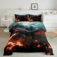 thumbnail image 2 of Dragon Bedding Set ,Jungle Animals All Season Cozy Comforter Set Full Size,Fire Dragon Wildlife Animals Duvet Set Bedroom Decor,Festival Gifts, 2 of 6