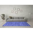 thumbnail image 3 of Ahgly Company Indoor Square Oriental Blue Industrial Area Rugs, 6' Square, 3 of 4