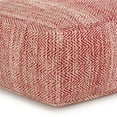 thumbnail image 2 of Bowery Hill Boho Square Pouf in Patterned Maroon Melange Cotton, 2 of 6