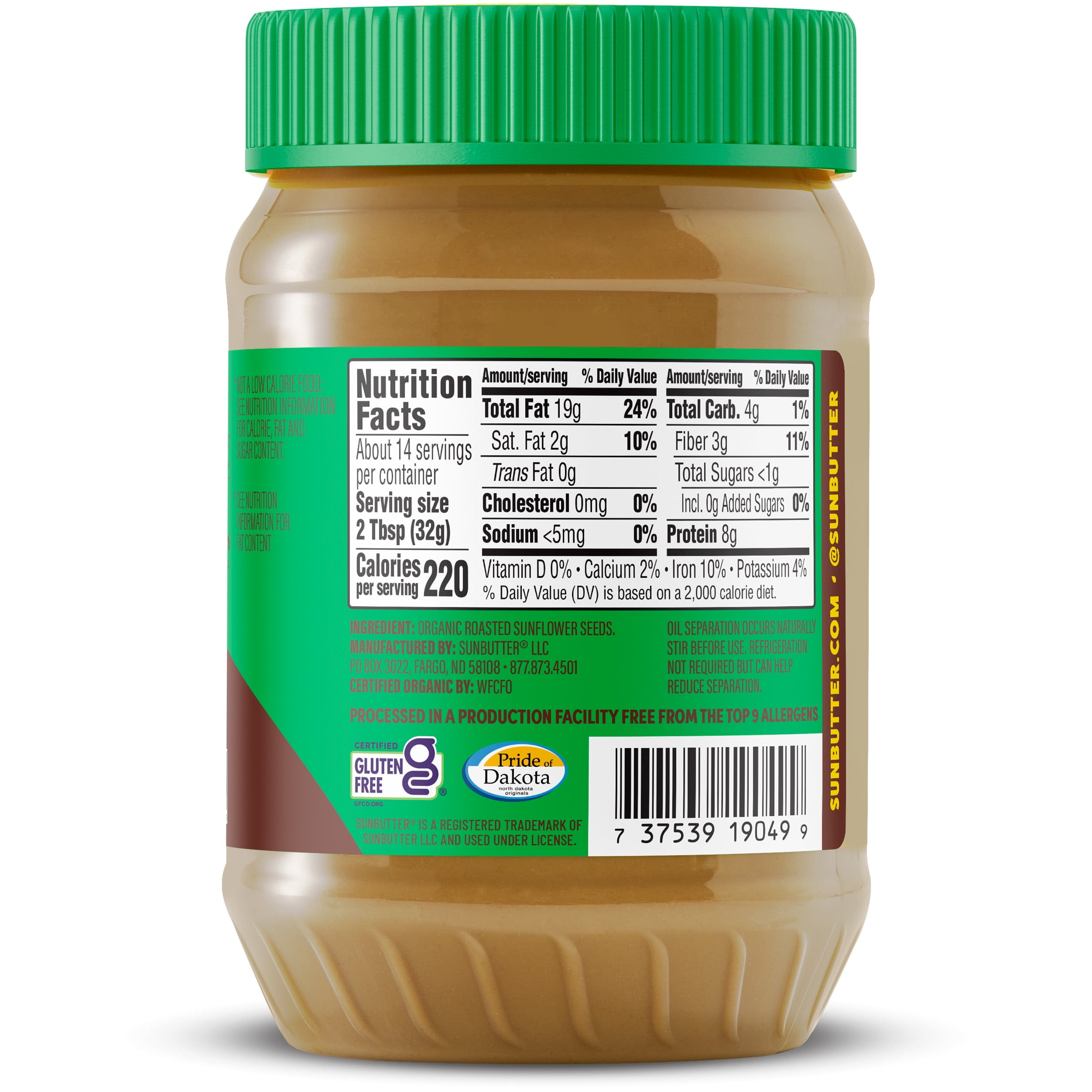 (6 pack) SunButter Organic Sunflower Seed Butter 16 oz Jar