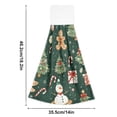 thumbnail image 6 of Yayeee Kitchen Hanging Hand Towels Set of 2 with Loop Bathroom Absorbent Tie Towel, Green Christmas Trees, 6 of 7