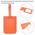 thumbnail image 4 of Equipaje Etiqueta PU Soportes 10x7cm Equipaje Etiqueta Identificador con Correas para Mochila Viaje Bolso Maleta Naranja Rojo Paquete de 3, 4 of 6