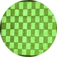 thumbnail image 1 of Ahgly Company Indoor Round Checkered Green Modern Area Rugs, 3' Round, 1 of 4