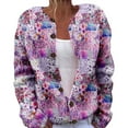 thumbnail image 2 of Pyhlmscde Women's Fall Cute Print Knit Cardigan Sweater, Womens Tops, Fall Clothes, Cardigan Sweaters for Women, 2 of 5