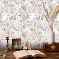 thumbnail image 2 of Boho Peel and Stick Wallpaper Floral Botanical Delicate Leaves Flowers Soft Wall Mural 23.6in x 9.8ft Self Adhesive Removable Wall Paper Renter Friendly Wallpaper for Bedroom Kitchen Farm, 2 of 8