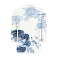 thumbnail image 5 of AGWOLF Dressy Blouses for Women 3/4 Sleeve Floral Print Shirts Business V Neck Tunic Tops Fashion Casual Spring Summer Top Multicolor XXL, 5 of 8