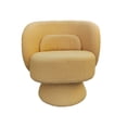 thumbnail image 4 of Miekor Furniture 360 Degree Swivel Sherpa Accent Chair Modern Style Barrel Chair with Toss Pillows for home office, living room, bedroom, Yellow W5U040, 4 of 9